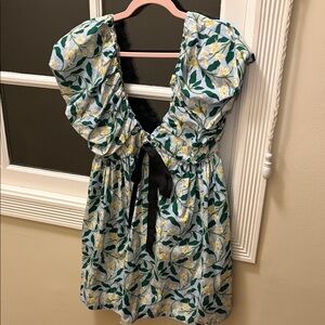 Floral Dress with Black Bow